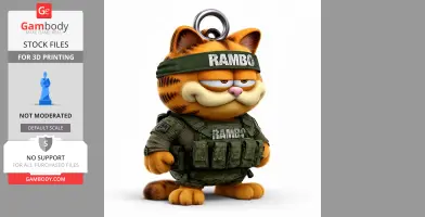Garfield Rambo Ring Figure - Mashup Figure STL