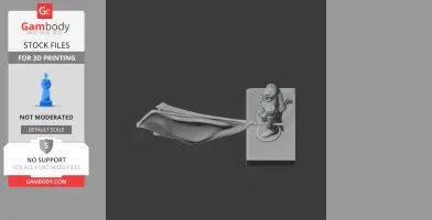 Napoleonic soldier model holding a flag, ready for 3D printing, on a display base.
