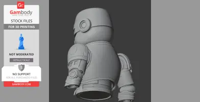A 3D model of a mashup figure combining Garfield and RoboCop, designed for 3D printing.