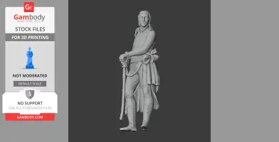 Napoleonic-era figure in military attire, standing with a cane, detailed cloak and boots.