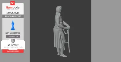 3D model of a Napoleonic-era figure, standing with a sword, in a historical uniform.