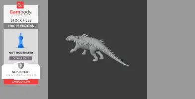 A 3D model of a Polacanthus dinosaur with spiked armor, designed for 3D printing.
