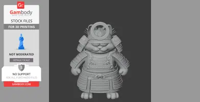 Garfield Samurai Ring Figure - Mashup Figure STL