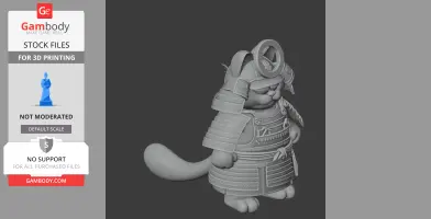 Garfield Samurai Ring Figure - Mashup Figure STL