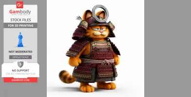 Garfield Samurai Ring Figure - Mashup Figure STL