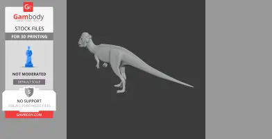 A 3D model of a Prenocephale dinosaur in a standing pose, designed for 3D printing.