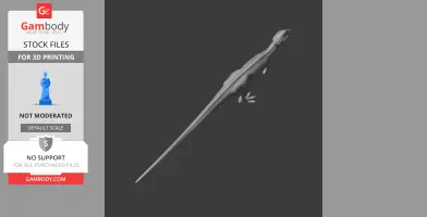 3D model of a Prenocephale dinosaur, viewed from above, designed for 3D printing.