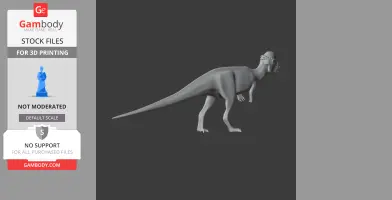A 3D model of a Prenocephale dinosaur for 3D printing, shown in a side view.