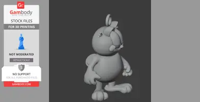 Garfield Silver Surfer Ring Figure - Mashup Figure STL