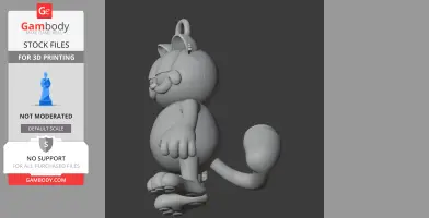 Garfield Silver Surfer Ring Figure - Mashup Figure STL