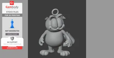 Garfield Silver Surfer Ring Figure - Mashup Figure STL