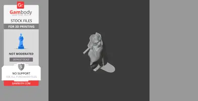 3D model of a Napoleonic soldier with a hat and cape, holding a telescope, ready for 3D printing.