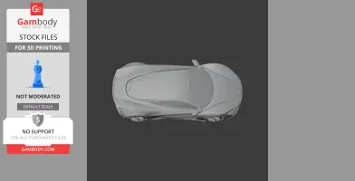 Top view of a sleek 3D model of the Arcfox GT car for 3D printing.