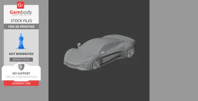 3D model of a sleek, aerodynamic sports car designed for 3D printing.