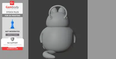A 3D mashup figure combining a round cat with Spider-Man elements, designed for 3D printing.