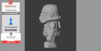 Garfield Stormtrooper Ring Figure - Mashup Figure STL