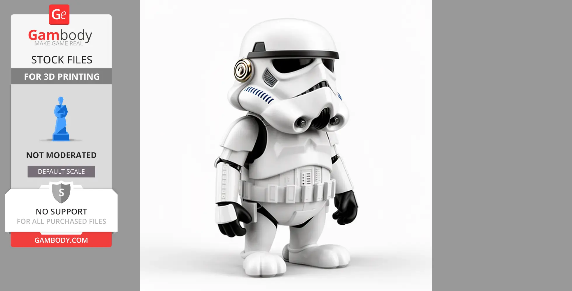 Garfield Stormtrooper Ring Figure - Mashup Figure STL