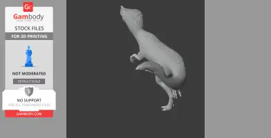 3D model of a Proceratosaurus in an upright pose, designed for 3D printing.