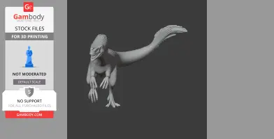 3D model of Proceratosaurus in a dynamic pose, designed for 3D printing.