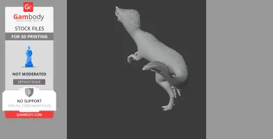 A detailed 3D model of a Proceratosaurus dinosaur, mid-stride with textured skin, for 3D printing.