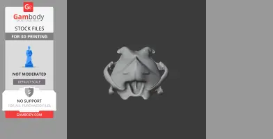 3D model of a dingo skull viewed from above, ready for 3D printing.