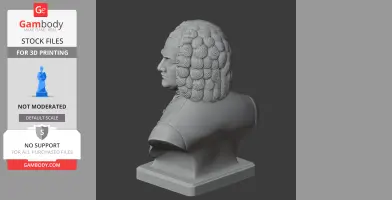 Johann Sebastian Bach Bust - Historical Warrior STL