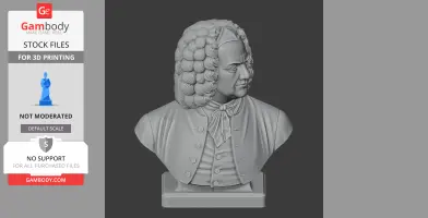Johann Sebastian Bach Bust - Historical Warrior STL
