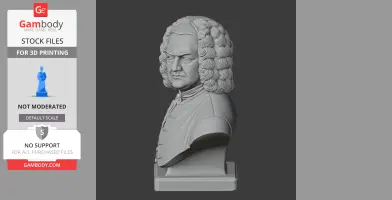 Johann Sebastian Bach Bust - Historical Warrior STL
