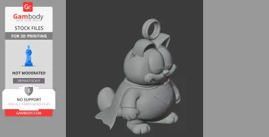 Garfield figurine in Superman attire with a ring on top, designed for 3D printing.