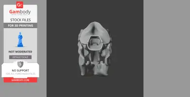 3D model of a Diprotodon skull, showing detailed top view for printing.