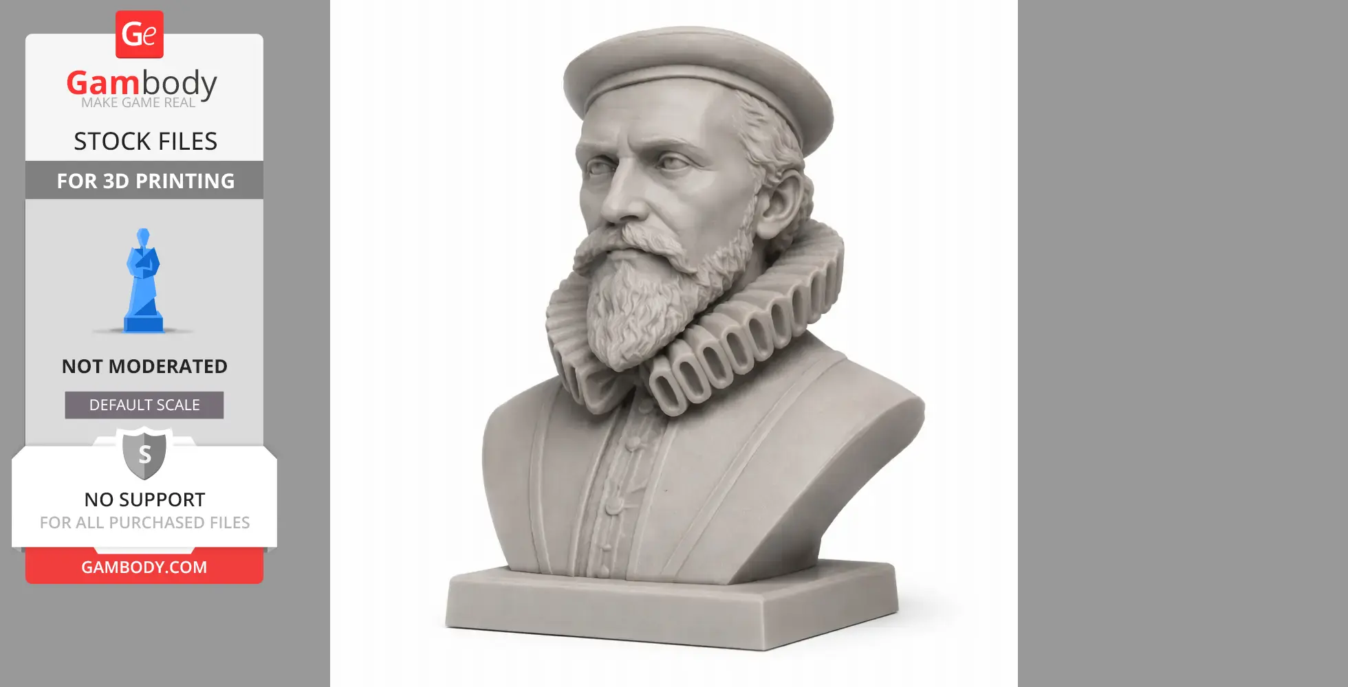 Johannes Kepler Bust - Historical Warrior STL