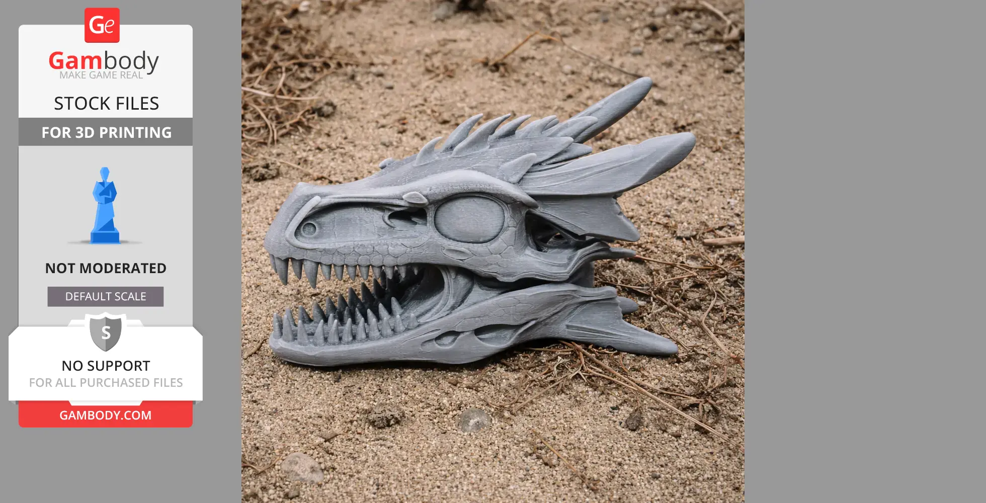 Dracopelta Skull - Skull Replica STL