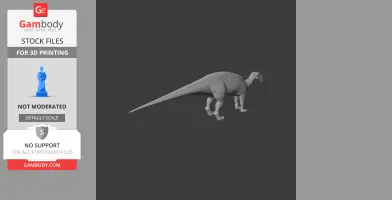 3D model of a Protohadros dinosaur, featuring a detailed prehistoric animal design.