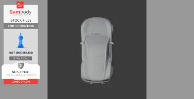Top view of a 3D model of a sleek, streamlined car for 3D printing.
