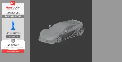 3D model of a sleek, high-performance sports car, ideal for 3D printing customization.