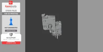 3D model of a Churchill Gun Carrier tank turret with detailed components for 3D printing.