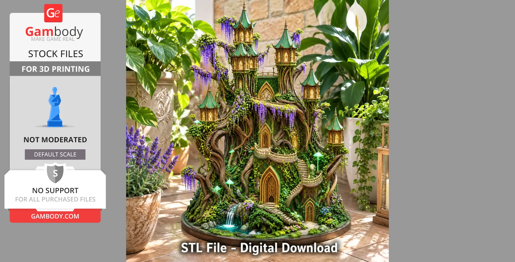 Enchanted Woodland Tree Castle STL File for 3D Print
