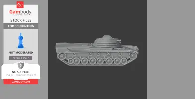 3D model of a CM11 Brave Tiger tank, detailed side view for 3D printing.