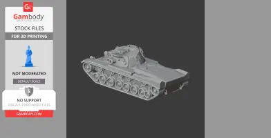 Detailed 3D model of a Brave Tiger tank, suitable for 3D printing. Features intricate design elements.