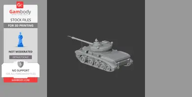 3D model of a Comet tank with detailed tracks and turret, suitable for 3D printing.
