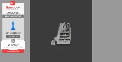 A detailed 3D model of a clock tower structure, viewed from the top, designed for 3D printing.