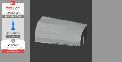 A smooth, curved architectural structure for 3D printing, resembling a modern building's rooftop.