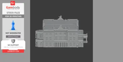 3D model of Corby Castle, showcasing intricate architectural details for 3D printing.
