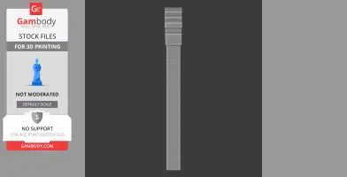 Gray, vertically segmented defensive wall model for 3D printing, shown from a front view.
