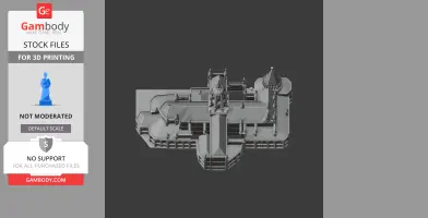 3D STL model of the Bayeux Diocese architecture with intricate roof and dome details, viewed from above.