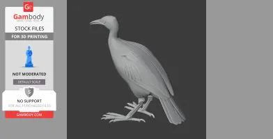 A detailed 3D model of a prehistoric bird in a walking pose for 3D printing.