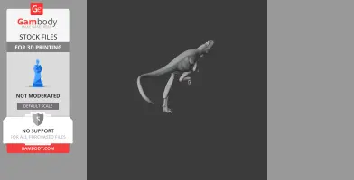 3D model of a Raptorex dinosaur in a bipedal stance, designed for 3D printing.