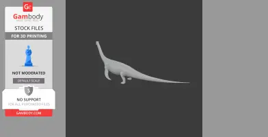 3D model of a long-necked, four-legged Rayosaurus dinosaur for printing.
