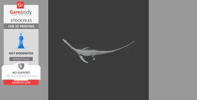 3D model of a Rayosaurus, a long-necked prehistoric creature, designed for 3D printing.