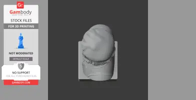 Top view of a 3D printable historical warrior bust with a hat and detailed ornamental features.